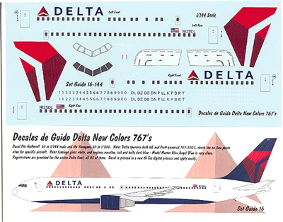 1:144 Delta Airlines (2007 cs) Boeing 767's