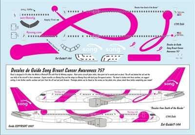 1:144 Song 'Breast Cancer Awareness' Boeing 757-200