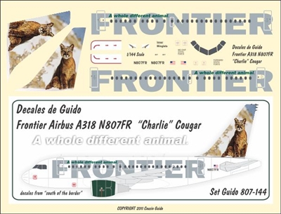 1:144 Frontier Airbus A.318 N807FR 'Charlie' Cougar