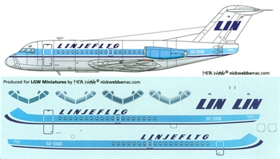 1:144 Linjeflyg Fokker F.28-1000