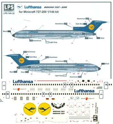 1:144 Lufthansa (experimental cs) Boeing 727-200