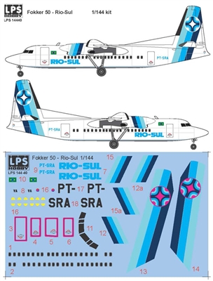 1:144 Rio Sul Fokker 50