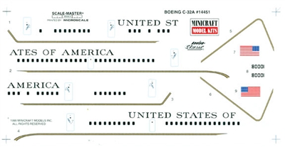 1:144 Boeing C-32A (757-200), United States of America (Decal Only)