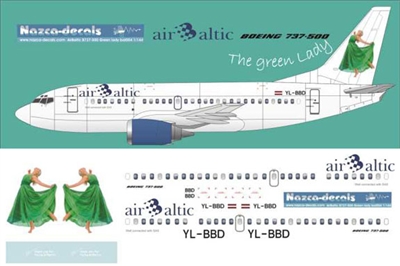 1:144 Air Baltic 'Green Lady' Boeing 737-500