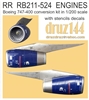 1:200 Rolls-Royce RB211-524 Engines (4) for Boeing 747-400 (Later Version)