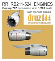 1:200 Rolls-Royce RB211-524 Engines (2) for Boeing 767-200/-300