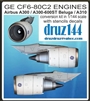 1:144 General Electric CF6-80C2 Engines (2) for Airbus A.300B4 / A.310 / A.300ST Beluga
