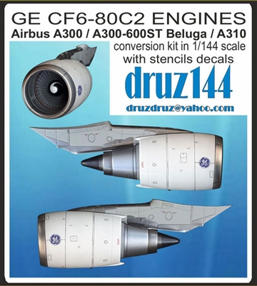 1:144 General Electric CF6-80C2 Engines (2) for Airbus A.300B4 / A.310 / A.300ST Beluga