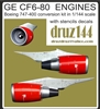 1:144 General Electric CF6-80 Engines (4) for Boeing 747-400