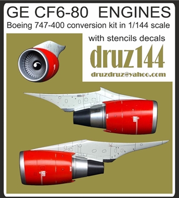 1:144 General Electric CF6-80 Engines (4) for Boeing 747-400