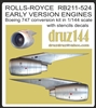 1:144 Rolls-Royce RB211-524 Engines (4) for Boeing 747-100/-200/-300 (Early Version)