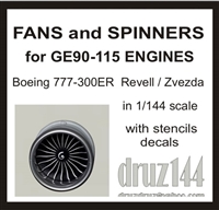 1:144 General Electric GE90-115 Engine Fans and Spinners (2), Boeing 777-300ER