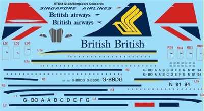 1:144 Singapore Airlines / British BAC Sud Concorde