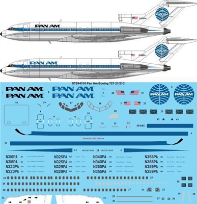 1:144 Pan Am (later cs) Boeing 727-100