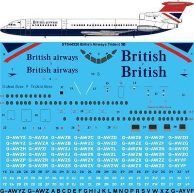 1:144 British Airways, British, HS.121 Trident 3B