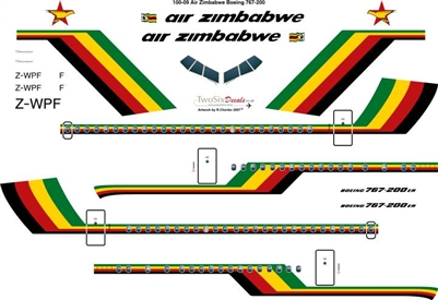 1:100 Air Zimbabwe Boeing 767-200