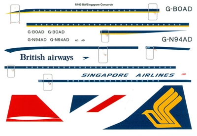 1:100 British Airways / Singapore BAC Sud Concorde 101