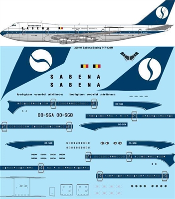 1:200 Sabena (earlier cs) Boeing 747-129