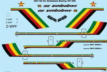 1:200 Air Zimbabwe Boeing 767-200