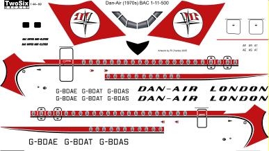 1:144 Dan Air London BAC 1-11-500