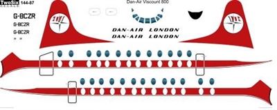 1:144 Dan Air London Vickers Viscount 800
