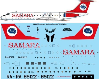 1:144 Samara Airlines Tupolev 134A