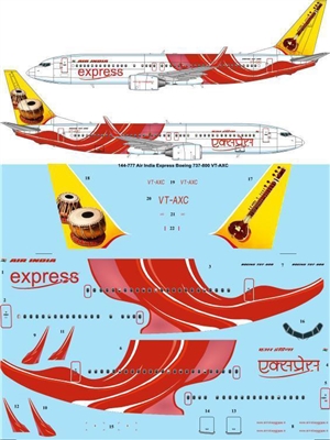 1:144 Air India Express Boeing 737-800 VT-AXC 'Sitar'