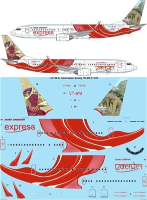 1:144 Air India Express Boeing 737-800 VT-AYA 'Ellora Elephant Statue'