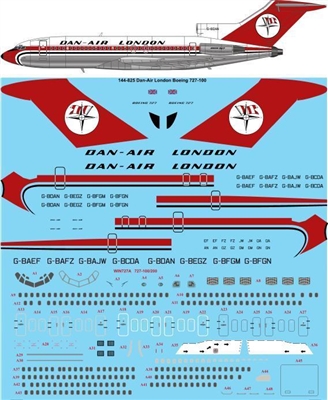 1:144 Dan Air London Boeing 727-100