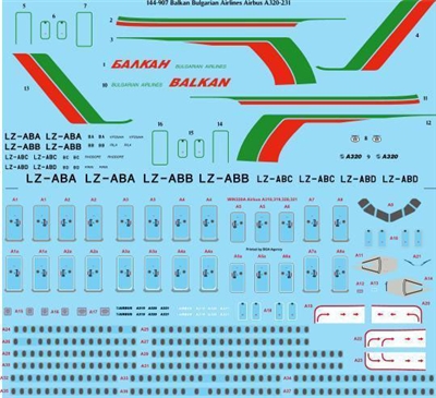 1:144 Balkan Bulgarian Airlines Airbus A.320