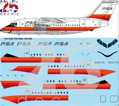 1:144 PSA Pacific Southwest Airlines Bae 146-200