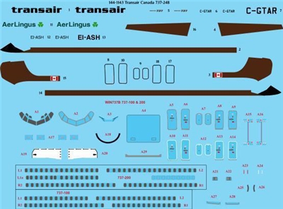 1:144 Transair Canada Boeing 737-200