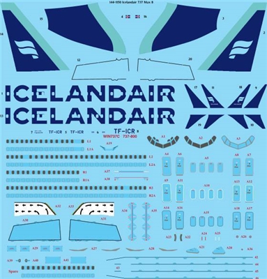 1:144 Icelandair (2022 cs) 'Boreal Blue' Boeing 737-MAX8