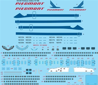 1:144 Piedmont Airlines Boeing 727-100