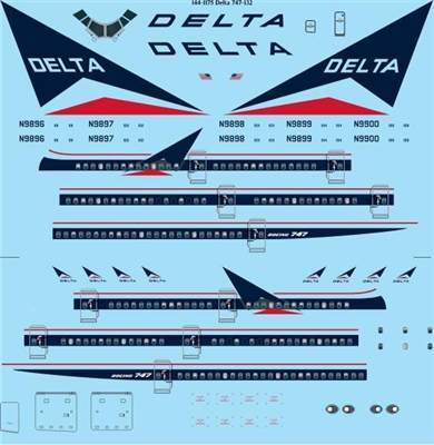 1:144 Delta Airlines Boeing 747-132