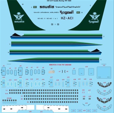1:144 Saudia Boeing 707-320C