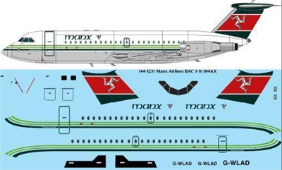 1:144 Manx Airlines BAC 1-11-300
