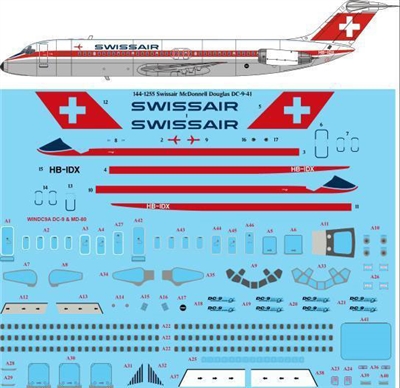1:144 Swissair Douglas DC-9-41
