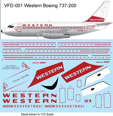 1:144 Western Airlines Boeing 737-200