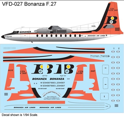 1:144 Bonanza Airlines Fokker F.27