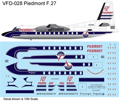 1:144 Piedmont Airlines (delivery cs) Fokker F.27