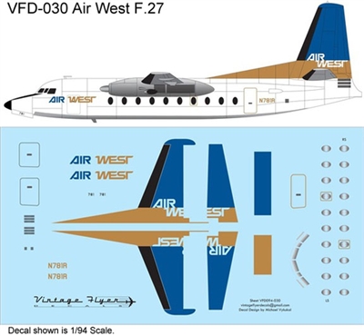 1:144 AirWest (blue/gold cs) Fokker F.27