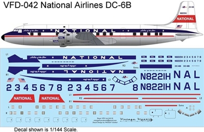 1:144 National Airlines (1958 cs) Douglas DC-6B