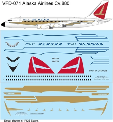 1:144 Alaska Airlines (delivery cs) Convair 880 (EE Kit)
