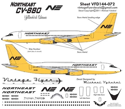 1:144 Northeast (Yellowbird cs) Convair 880