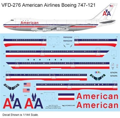 1:144 American Airlines (white top) Boeing 747-121