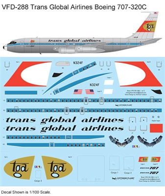 1:144 Trans Global Airlines Boeing 707-320C