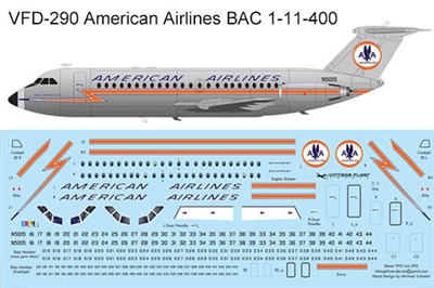 1:144 American Airlines BAC 1-11-400