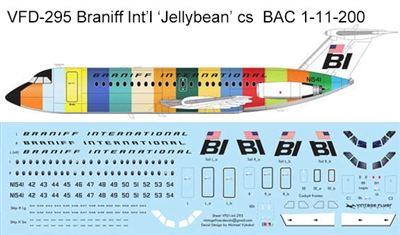 1:144 Braniff International ('Jellybean' cs) BAC 1-11-200