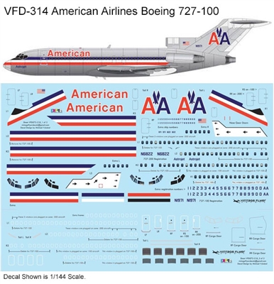 1:144 American Airlines Boeing 727-100